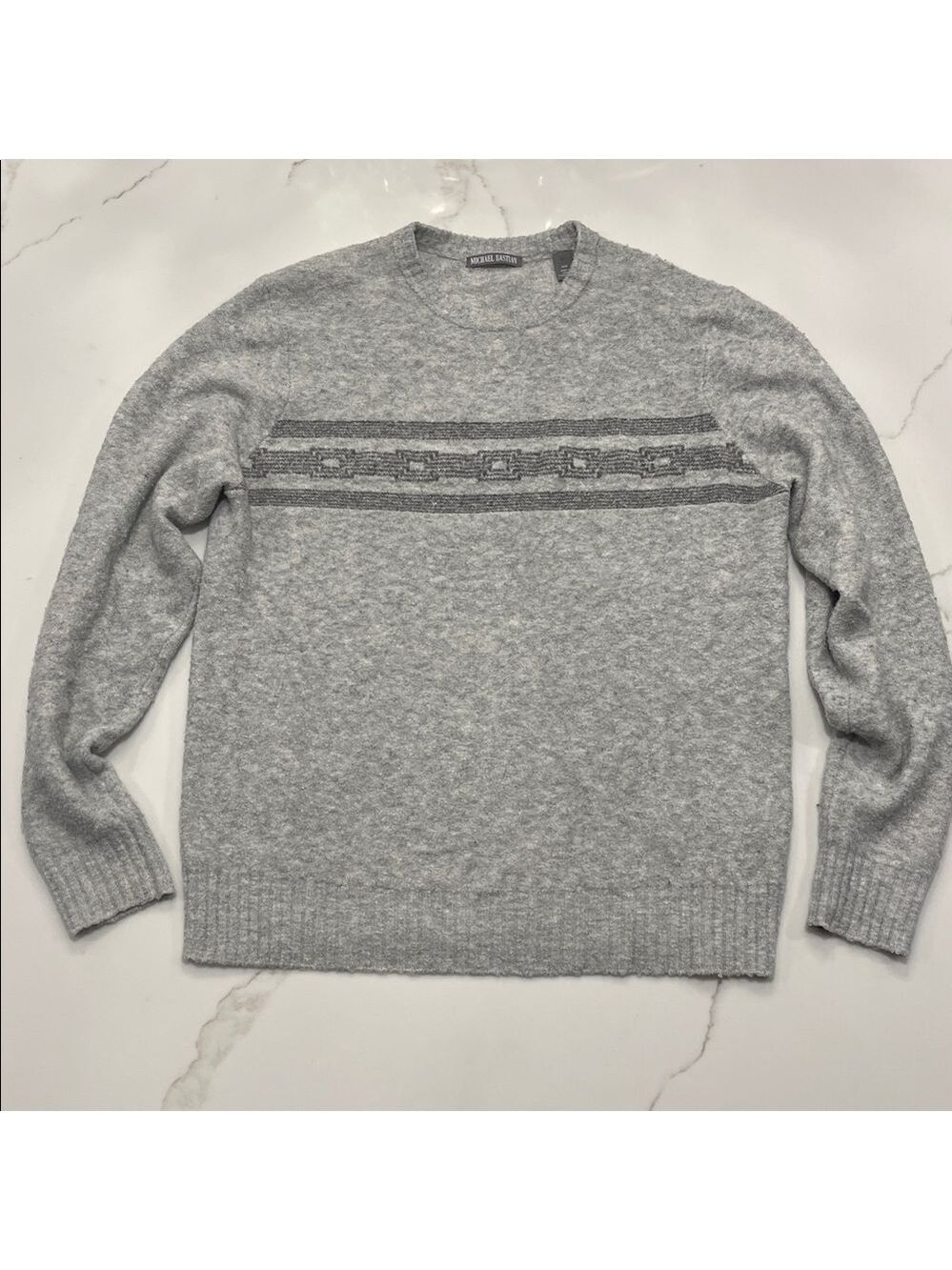 Michael Bastian Men’s Striped Crewneck Sweater Medium Wool Blend